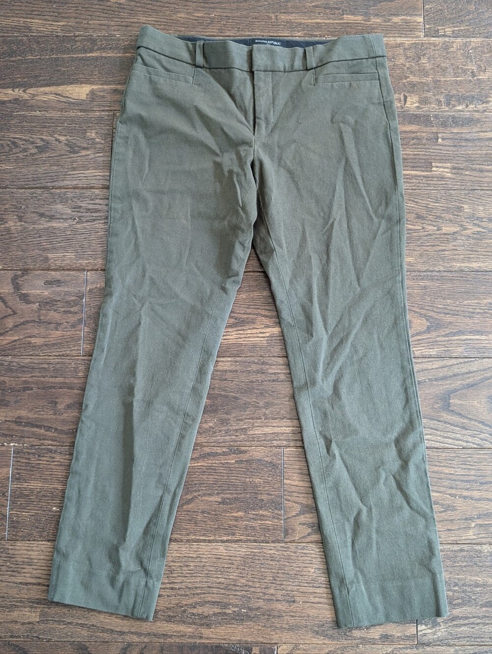 Banana Republic Sloan Cropped Pants Olive Green / Gray